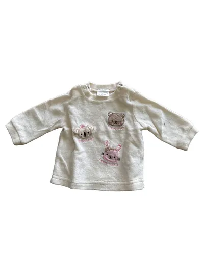 orsolino Baby Mädchen Langarmshirt Gr. 56 Weiß Baumwolle Bär Hase Koala