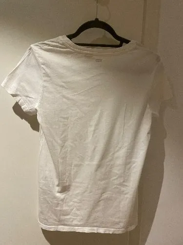 Levi's Damen T-Shirt Weiß Logo Print Gr. S 36 Basic Baumwolle