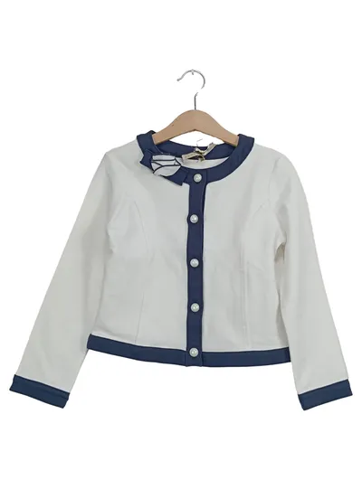 Elsy Kinder Blazer Mädchen Jacke Gr. 116 Weiß Klassisch Festlich
