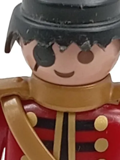 Playmobil Pirat Soldat Figur mit Augenklappe Pistole rot 8cm