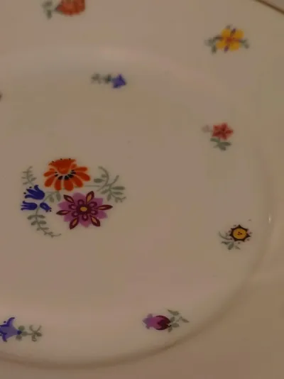 Kaestner Porzellan Wandteller Streublumen Vintage 19 cm Weiß
