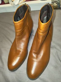 5th Avenue Damen Leder Stiefeletten Braun Gr. 37 Reißverschluss Blockabsatz 2