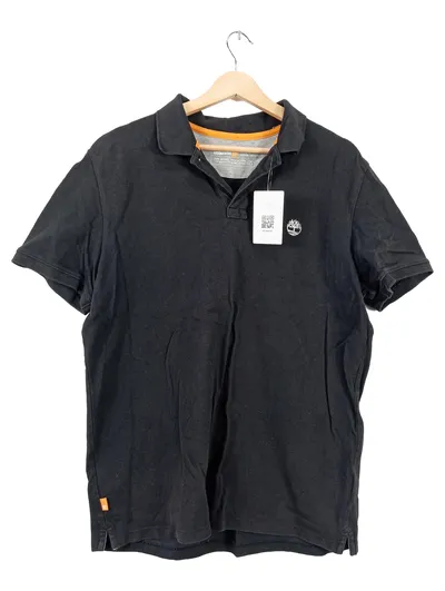 Timberland Herren Poloshirt Schwarz Gr. L Bio-Baumwolle Regular Fit