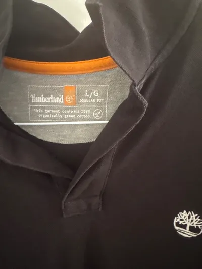Timberland Herren Poloshirt Schwarz Gr. L Bio-Baumwolle Regular Fit