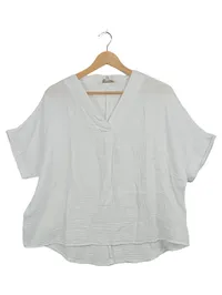 Apricot Damen Bluse Shirt Gr. S/38 Weiß Baumwolle V-Ausschnitt 1