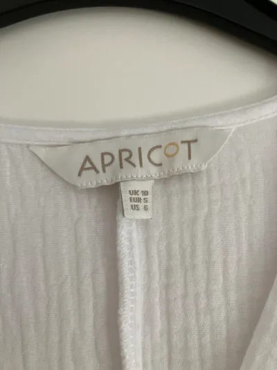 Apricot Damen Bluse Shirt Gr. S/38 Weiß Baumwolle V-Ausschnitt