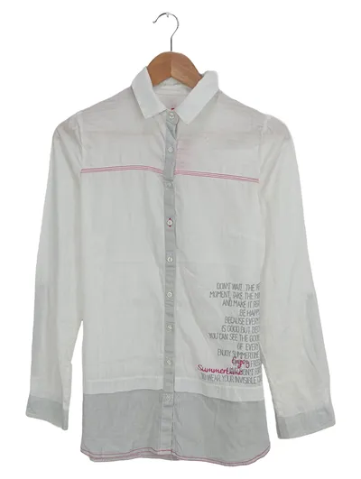 Miss Captain Hemdbluse Damen Gr. 34/XS Weiß Baumwolle Stickerei