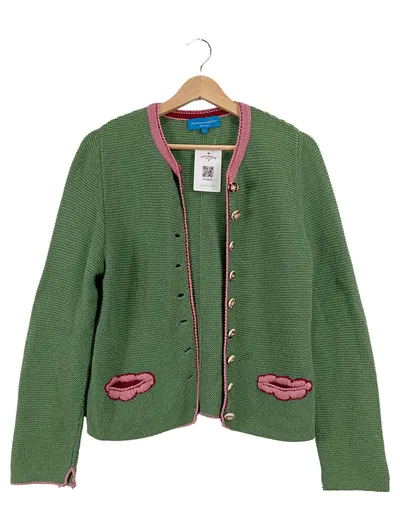 Trachtenmanufaktur München Damen Trachtenstrickjacke Grün Gr. L 42