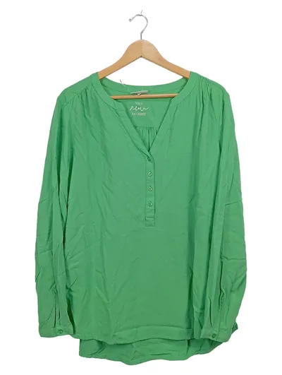 Street One Damen Bluse Langarm Gr. 44 Grün Viskose Tunika Casual