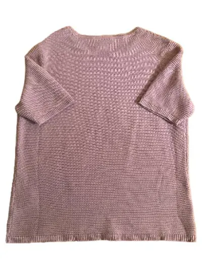 Collection L Damen Strickshirt Pullover Kurzarm Lila Gr. 38 M Baumwolle