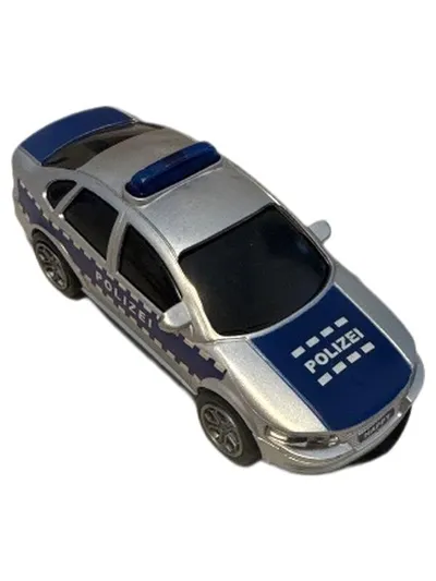 Happy People Spielzeugauto Polizei Modellauto Silber Metall