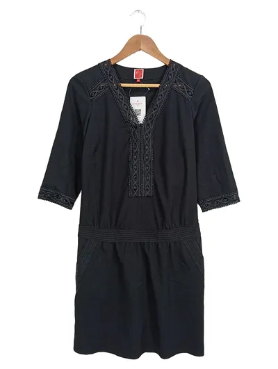 Miss Captain Tunikakleid Damen Gr. 38/M Schwarz Spitze Boho