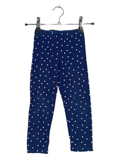 Lily & Dan Kinder Leggings Mädchen Herzmuster Blau Rosa Gr. 110
