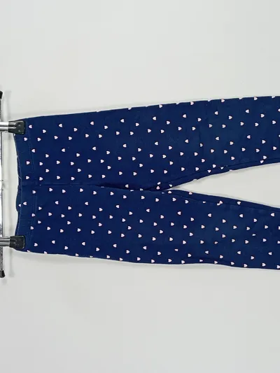 Lily & Dan Kinder Leggings Mädchen Herzmuster Blau Rosa Gr. 110