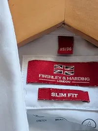 Finshley & Harding Herren Business Hemd Slim Fit Weiß Gr. 35/36 4
