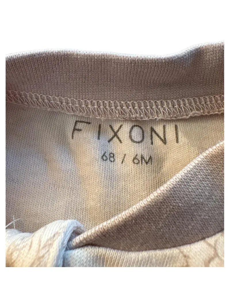 Fixoni Baby Schlafanzug Strampler Gr. 68 Beige Einhorn Reißverschluss 4