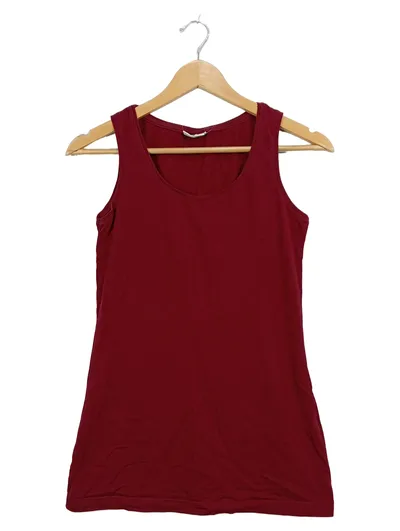 Street One Damen Tank Top Gr. 36/S Rot Basic Baumwolle Ärmellos