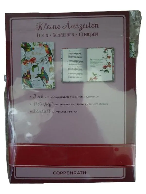 Coppenrath Kleine Auszeiten Geschenkset Buch Notizheft Bleistift Vogel Natur 1