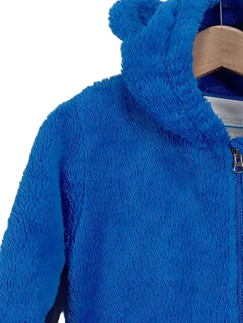 Columbia Fleece Overall Schneeanzug Kapuze Bärenohren Blau Gr. 86 3