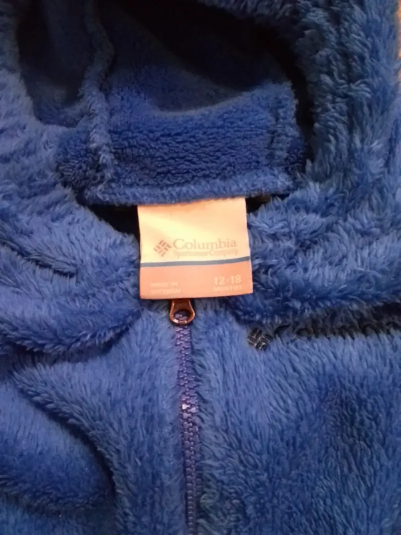 Columbia Fleece Overall Schneeanzug Kapuze Bärenohren Blau Gr. 86 5