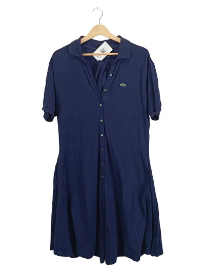 Lacoste Damen Blusenkleid Polo Kleid Blau Gr. 38 M Freizeitkleid