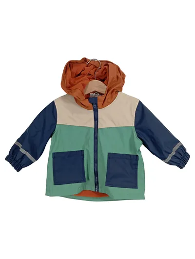 Ergee Kinder Regenjacke Kapuze Gr. 74 Mehrfarbig Fleece gefüttert