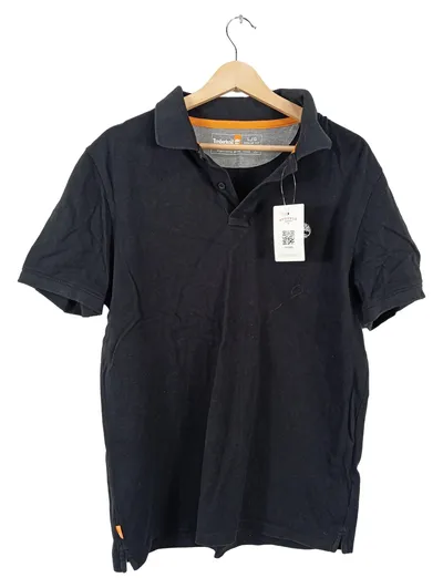 Timberland Herren Poloshirt Schwarz Gr. L Bio-Baumwolle Regular Fit