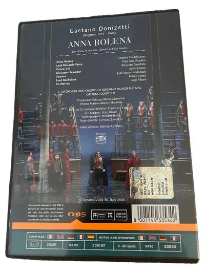 Anna Bolena Donizetti DVD Klassische Aufführung Oper Bergamo Festival
