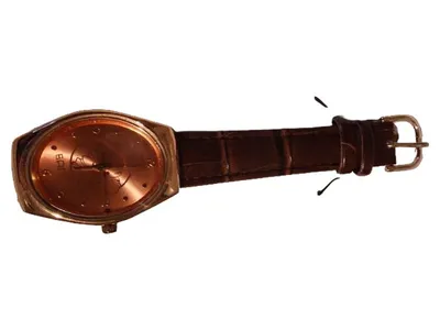 Bader Armbanduhr Damen Klassisch Braun Leder Metall