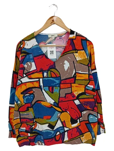 Diff Damen Pullover Grafik Muster Langarm Mehrfarbig Gr. S