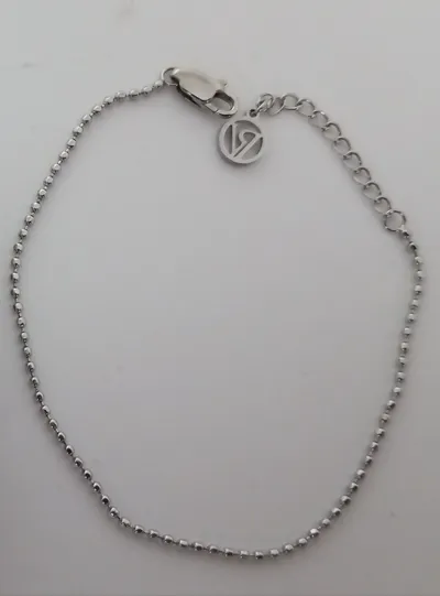 PAUL VALENTINE Damen Armband Silber Metall Kordelkette 20cm