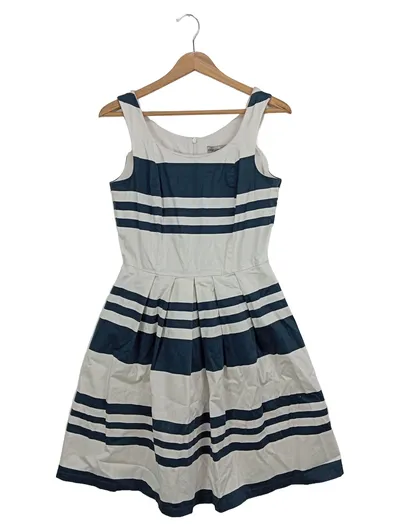 ASHLEY BROOKE Damen Freizeitkleid Gr. 36/S Gestreift Elegant Baumwolle