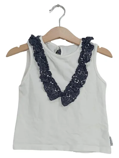 Jottum Mädchen Top Shirt Gr. 104 Weiß Casual Rüschen