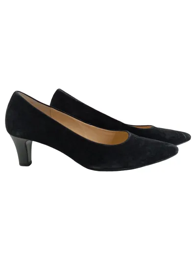 Gabor Damen Pumps Schwarz Wildleder Gr. 38 Klassisch Elegant Business