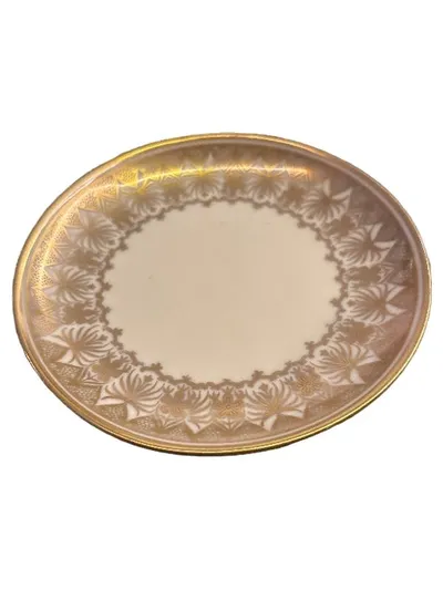 Eschenbach Optik W620 Unterteller Porzellan Gold Floral 12 cm