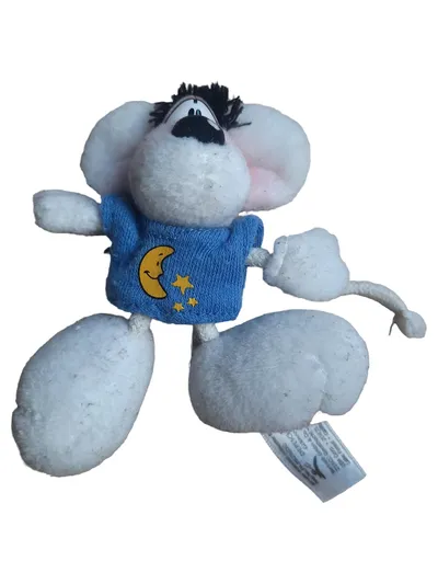 Depesche Stofftier Maus Kuscheltier Plüschtier Weiß Blau Casual 8cm