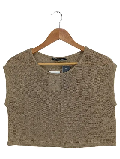 Trend by Captain Tortue Damen Strick Top Gr. 36/S Beige Ärmellos