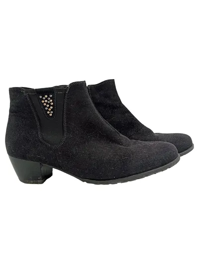 Jenny Stiefeletten Damen Gr. 42 Schwarz Modern Chelsea Boots Strasssteine