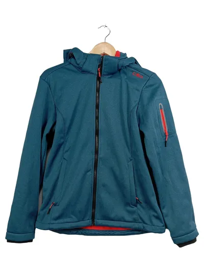 CMP Damen Softshell Fleecejacke Gr. S Petrol Kapuze Outdoor Jacke