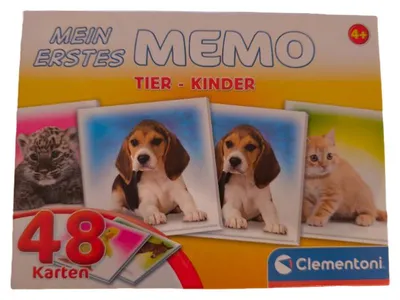 Clementoni Mein erstes Memo Tier-Kinder Gedächtnisspiel 48 Karten ab 4 Jahre