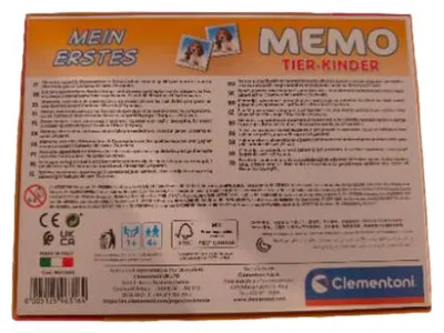 Clementoni Mein erstes Memo Tier-Kinder Gedächtnisspiel 48 Karten ab 4 Jahre