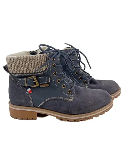 BAMA Damen Stiefelette Gr. 37 Blau Outdoor Schnürstiefelette Strick Bama-Tex