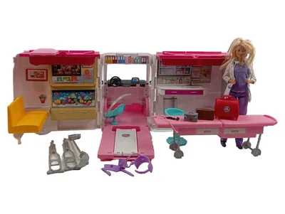 Barbie Krankenwagen Spielset Auto Klinik mit Puppe & Zubehör
