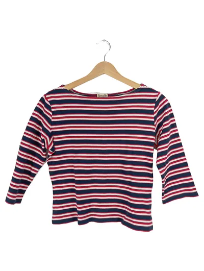 Boysen's Damen Langarmshirt 3/4 Arm gestreift Maritim Baumwolle Blau Rot S