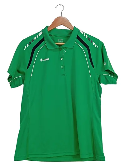 JAKO Damen Poloshirt Gr. 42/XL Grün Sportlich Kurzarm Polo Shirt