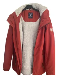 Blue Flame Damen Outdoorjacke Rot L Kapuze Reißverschluss Polyester 2