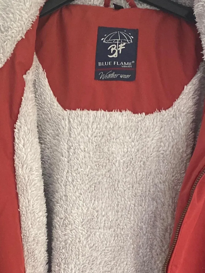 Blue Flame Damen Outdoorjacke Rot L Kapuze Reißverschluss Polyester 4