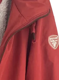 Blue Flame Damen Outdoorjacke Rot L Kapuze Reißverschluss Polyester 5