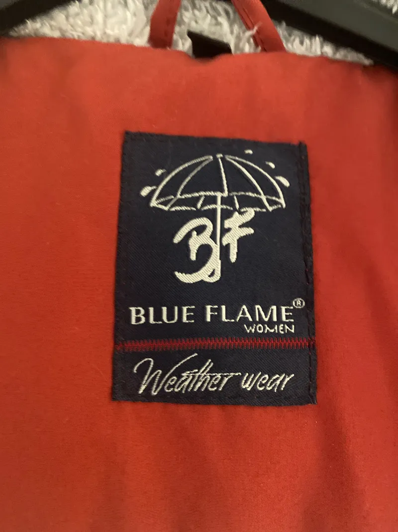 Blue Flame Damen Outdoorjacke Rot L Kapuze Reißverschluss Polyester 8