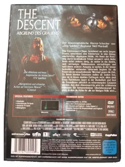 The Descent Abgrund des Grauens DVD Horrorfilm Tier Monster